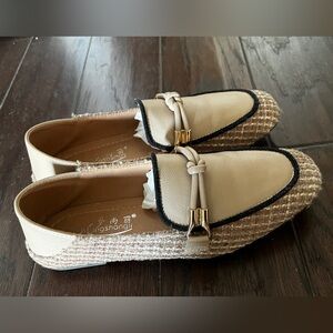 Loafer Shoes For Women, Colorblock Contrast Binding Knot Decor Flats